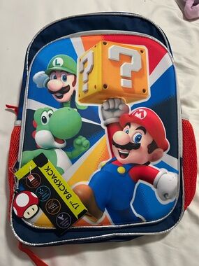 Nintendo Super Mario Character Backpack in Red, Blue & Yellow 17”